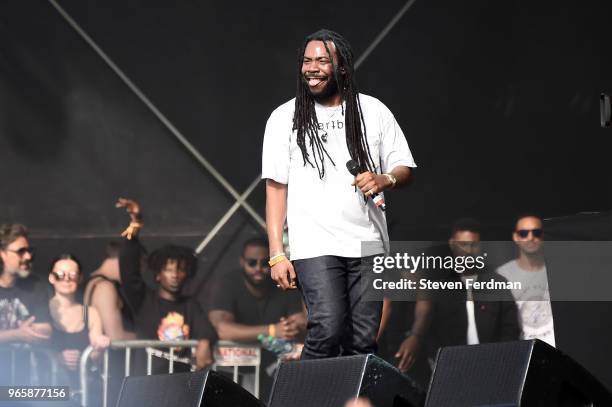 Dram performs on stage at Day 1 of the 2018 Governors Ball Music Festival on June 1, 2018 in New York City.