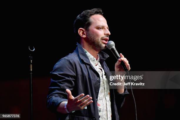 Nick Kroll performs on the Bill Graham Stage during Clusterfest at Civic Center Plaza and The Bill Graham Civic Auditorium on June 1, 2018 in San...