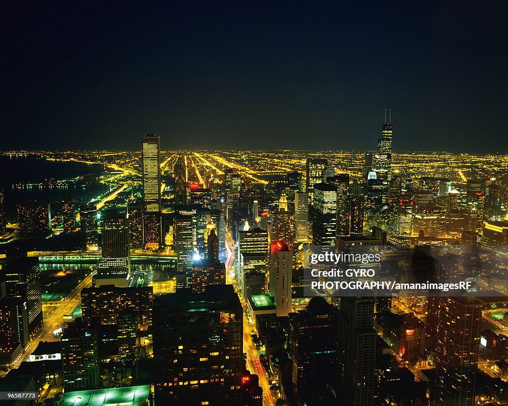 Cityscape in Chicago, long exposure, Illinois, USA