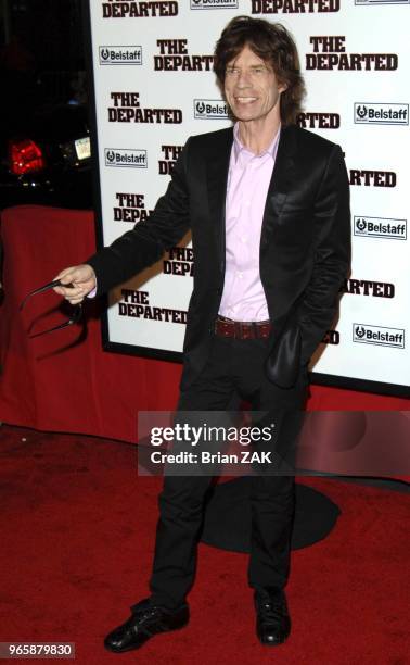 Mick Jagger arrives to the New York Premiere of "The Departed" held at the Ziegfeld Theater, New York City BRIAN ZAK.