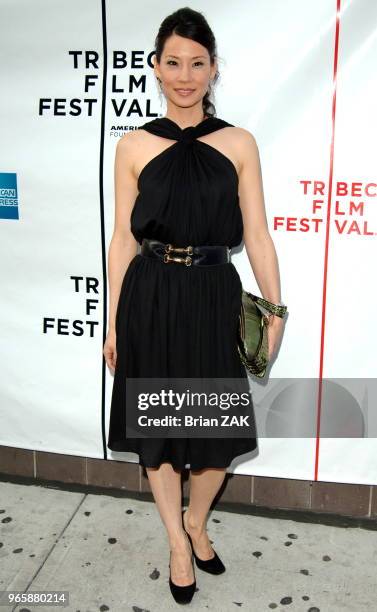 Lucy Liu arrives to the premiere of "Freedom's Fury" during the 5th Annual Tribeca Film Festival, New York City BRIAN ZAK.