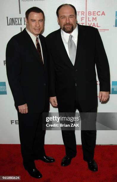 John Travolta and James Gandolfini arrive to the Premiere of "Lonely Hearts" as part of the 5th Annual Tribeca Film Festival held at TPAC, New York...