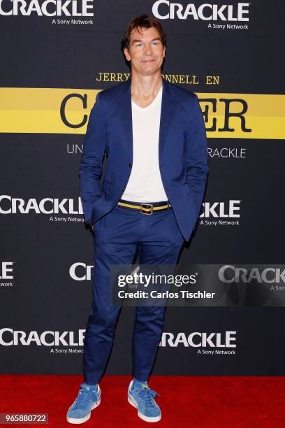 Actor Jerry O'Connell poses during a photocall to promote 'Carter' a new Crakle originals Tv Series at St. Regis Hotel on May 30, 2018 in Mexico...