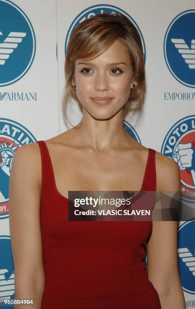 Actress Jessica Alba attends the 1st Year Anniversary of "Voto Latino" at Emporio Armani Boutique at Madison Avenue in New York, NY on Tuesday...