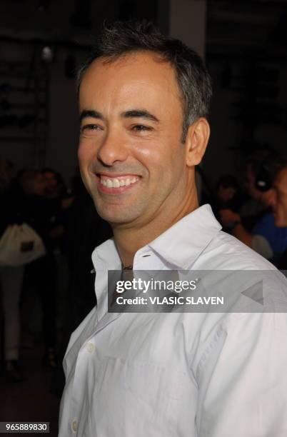 Designer Francisco Costa backstage at the Calvin Klein Spring 2007 Fashion Show during Olympus Fashion Week, held at Calvin Klein's Midtown showroom,...