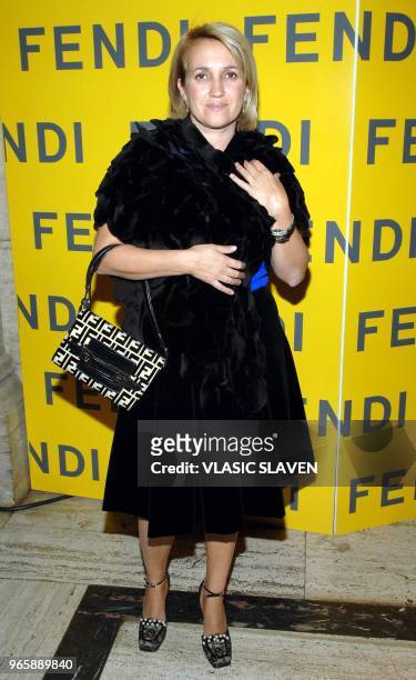 New York, NY - OCT. 29, 2005: Silvia Fendi attends the Fendi 80th Anniversary All Hallow's Eve party hosted by Karl Lagerfeld, in New York, NY, on...