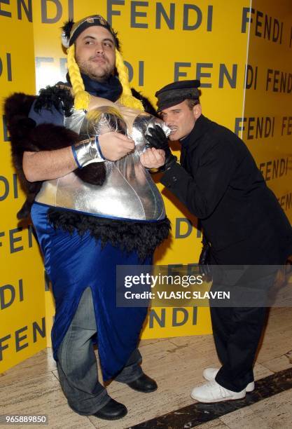 New York, NY - OCT. 29, 2005: Designer James Campbell and Philip Bloch at the Fendi 80th Anniversary All Hallow's Eve party hosted by Karl Lagerfeld,...