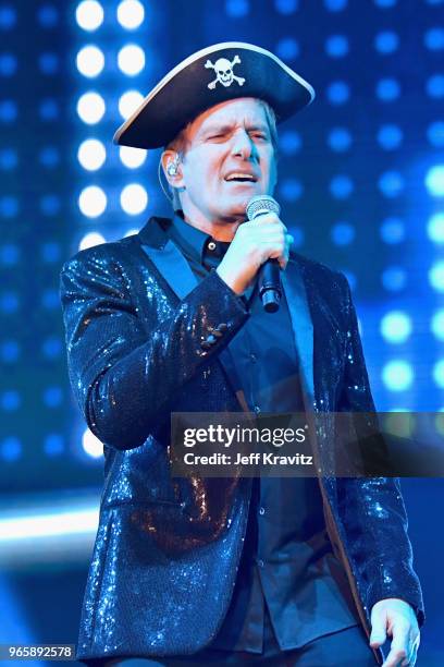 Michael Bolton performs with The Lonely Island on the Colossal Stage during Clusterfest at Civic Center Plaza and The Bill Graham Civic Auditorium on...