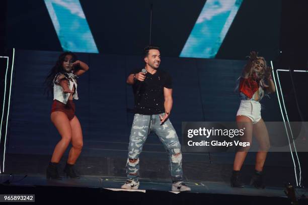 Luis Fonsi performs as part of Love + Dance World Tour at Coliseo Jose M. Agrelot on June 1, 2018 in San Juan, Puerto Rico.