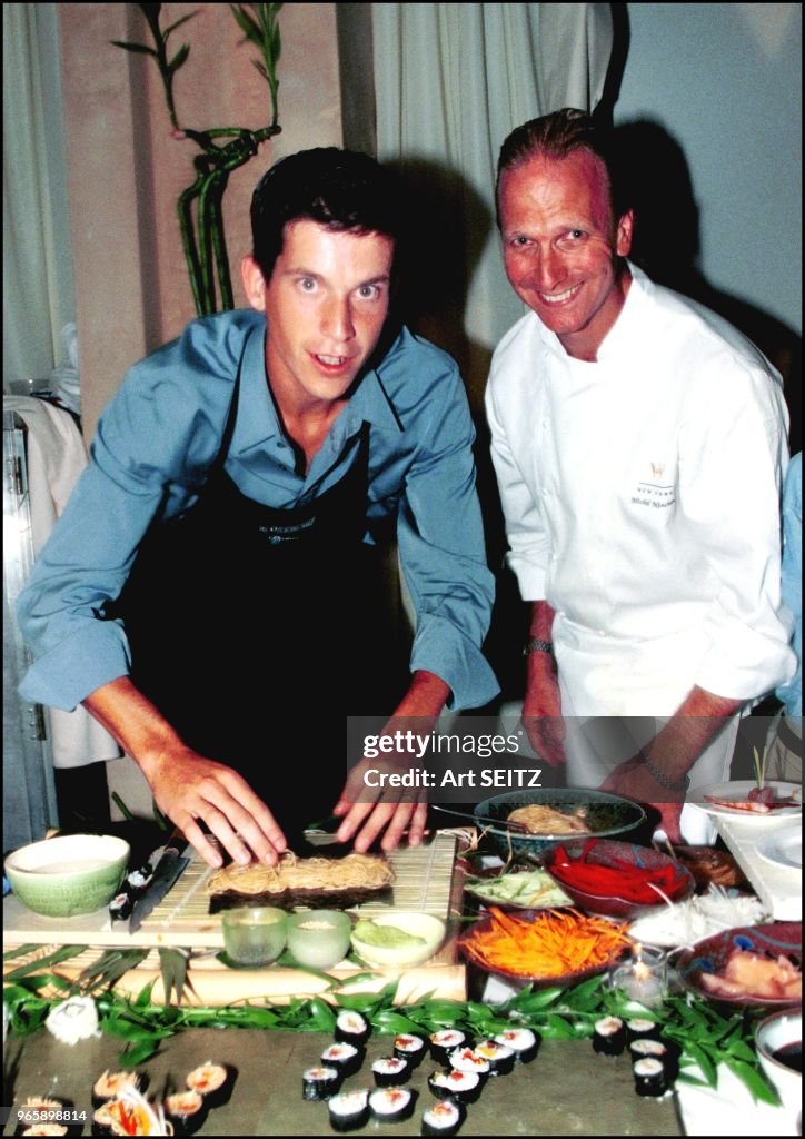 Tennis star Tim Henman preparing some spagetti.