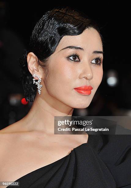 Actress and jury member Yu Nan attends the 'Tuan Yuan' Premiere during day one of the 60th Berlin International Film Festival at the Berlinale Palast...