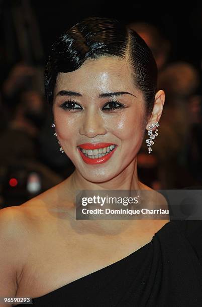 Actress and jury member Yu Nan attends the 'Tuan Yuan' Premiere during day one of the 60th Berlin International Film Festival at the Berlinale Palast...