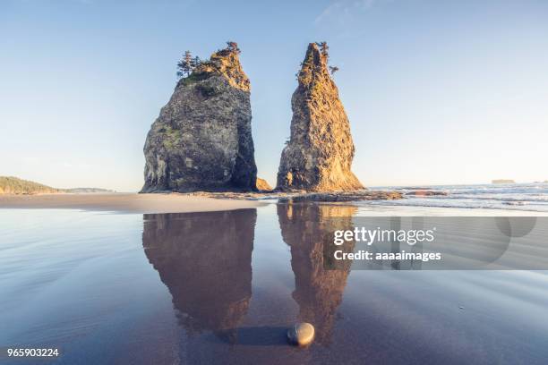 scenic view of rialto beach in olympic national park - rialto beach stock pictures, royalty-free photos & images