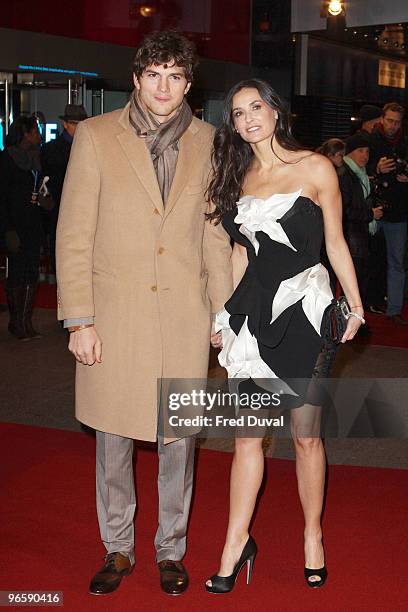 Ashton Kutcher and Demi Moore attends the European Premiere of 'Valentine's Day' at Odeon Leicester Square on February 11, 2010 in London, England.