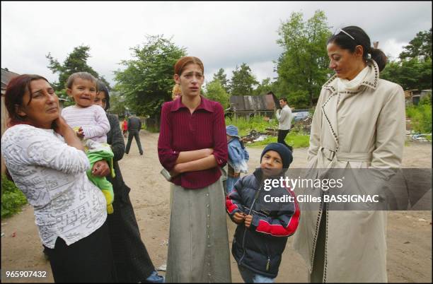 All publications must be approved Mrs. Cristina Owen Jones, UNESCO Goodwill Ambassador for HIV/AIDS prevention education, visits the Gypsy camp in...