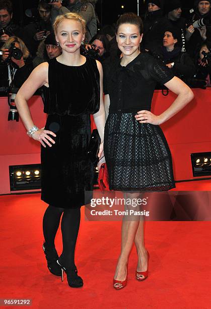 Actresses Anna Maria Muehe and Hannah Herzsprung attend the 'Tuan Yuan' Premiere during day one of the 60th Berlin International Film Festival at the...