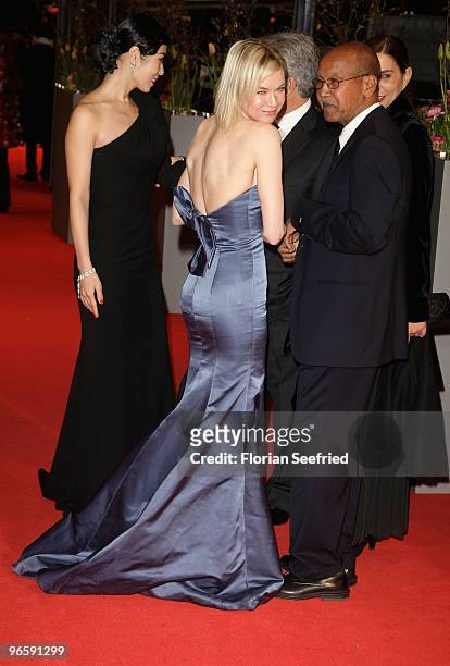 Jury members Yu Nan and Rene Zellweger attend the 'Tuan Yuan' Premiere during day one of the 60th Berlin International Film Festival at the Berlinale...
