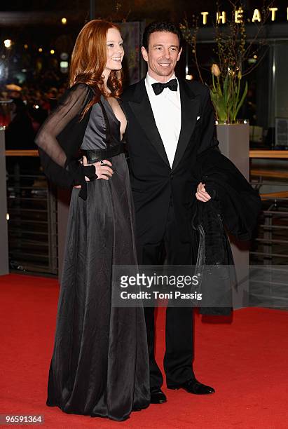 Model Barbara Meier and partner producer Oliver Berben attend the 'Tuan Yuan' Premiere during day one of the 60th Berlin International Film Festival...