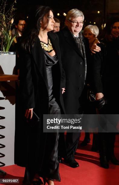 Joschka Fischer and wife Minu Barati-Fischer attend the 'Tuan Yuan' Premiere during day one of the 60th Berlin International Film Festival at the...