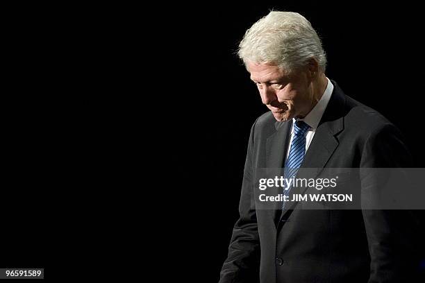 This September 9, 2009 file photo shows former US president Bill Clinton attending a memorial service for CBS newsman Walter Cronkite at the Lincoln...