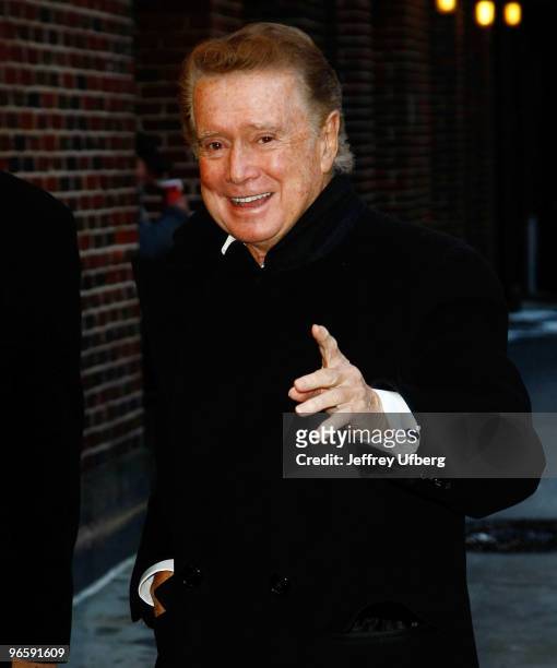 Television personality Regis Philbin visits "Late Show With David Letterman" at the Ed Sullivan Theater on February 11, 2010 in New York City.