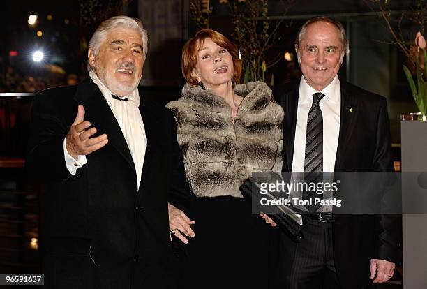 Mario Adorf, Senta Berger and Michael Veroven attend the 'Tuan Yuan' Premiere during day one of the 60th Berlin International Film Festival at the...