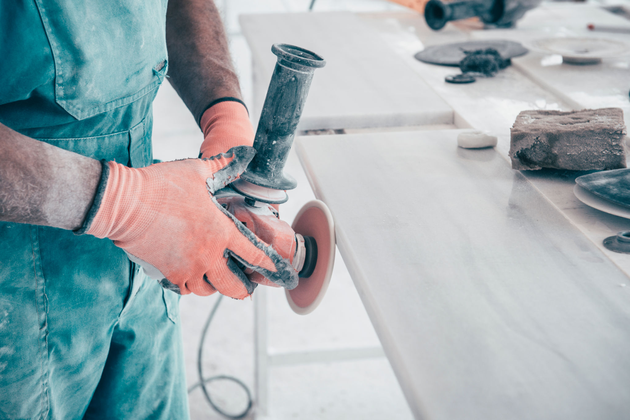 polishing limestone