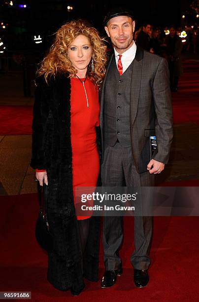 Kelly Hoppen and Jason Gardiner attends the UK Premiere of 'Valentine's Day' at the Odeon Leicester Square on February 11, 2010 in London, England.