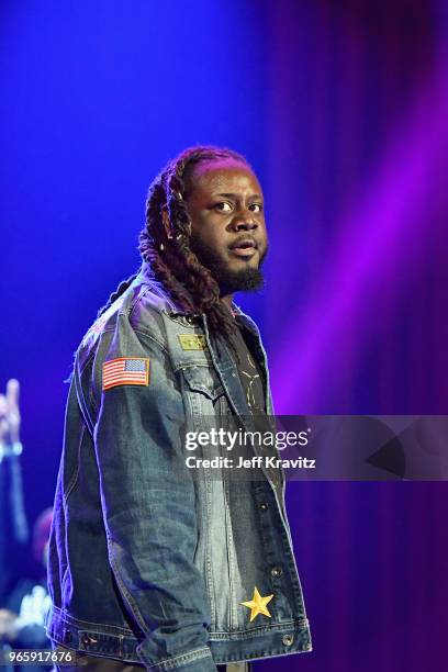 Pain performs on the Colossal Stage during Clusterfest at Civic Center Plaza and The Bill Graham Civic Auditorium on June 1, 2018 in San Francisco,...