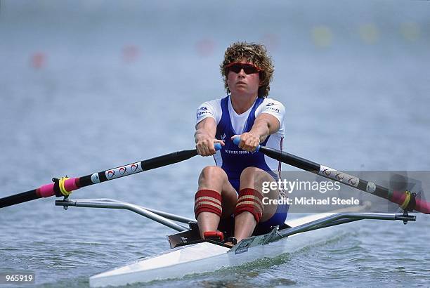 Guin Batten of Great Britain in action during the women's single sculls at the Zurich sponsored Rowing World Cup held in Seville, Spain. \ Mandatory...
