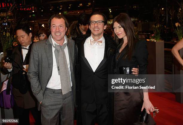 Sebastian Koch, Oskar Roehler and wife Alexandra attend the 'Tuan Yuan' Premiere during day one of the 60th Berlin International Film Festival at the...