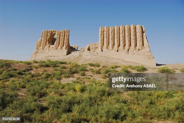 Central settlement of Gonur-Depeh in ancient Merv, the oldest and best-preserved of the oasis-cities along the Silk Route in Central Asia, with the...