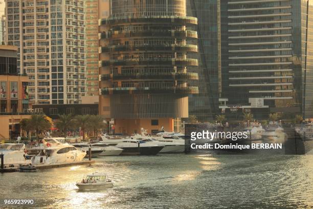 Port de plaisance dans le Quartier de Dubai Marina.