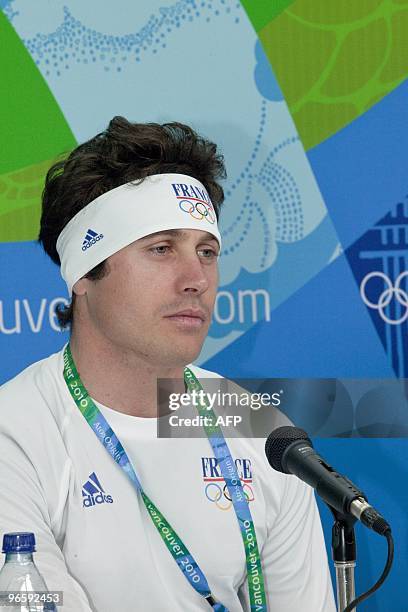 France's Guilbaut Colas, freestyle moguls skier, is seen at the French Olympic Committee Freestyle Skiing press conference at the Vancouver Olympic...