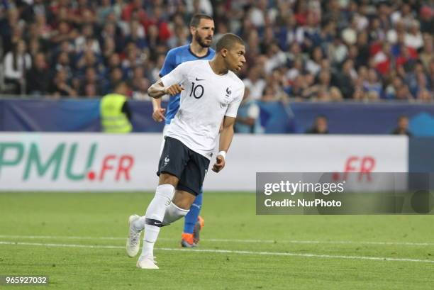 Kylian Mbapp during the friendly football match between France and Italy at Allianz Riviera stadium on June 01, 2018 in Nice, France. France won 3-1...