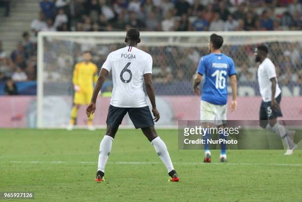 Paul Pogba during the friendly football match between France and Italy at Allianz Riviera stadium on June 01, 2018 in Nice, France. France won 3-1...