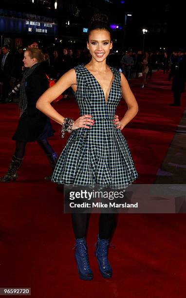 Jessica Alba attends the UK Premiere of 'Valentine's Day' at Odeon Leicester Square on February 11, 2010 in London, England.