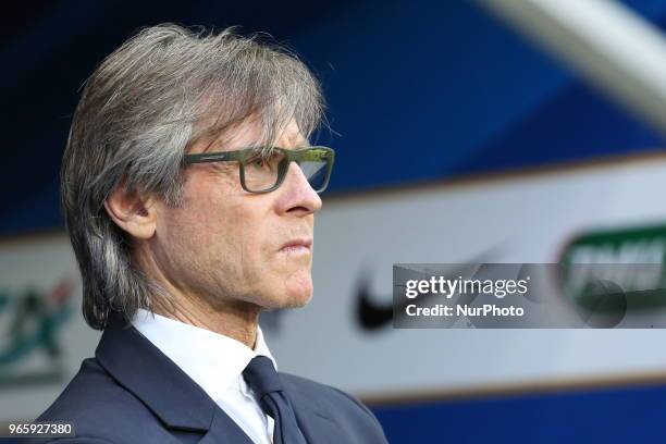 Gabriele Oriali, manger of FIGCI, before the friendly football match between France and Italy at Allianz Riviera stadium on June 01, 2018 in Nice,...