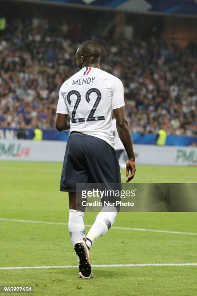 Benjamin Mendy during the friendly football match between France and Italy at Allianz Riviera stadium on June 01, 2018 in Nice, France. France won...