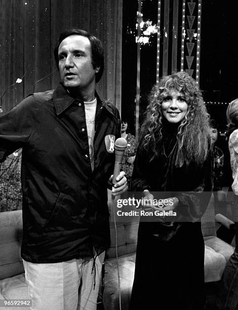 Actor Don Kirschner and musician Stevie Nicks of Fleetwood Mac on March 25, 1979 in Los Angeles, California.