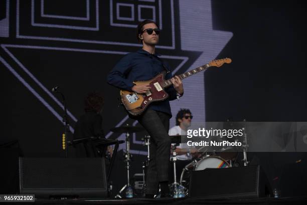 American rock band The Neighbourhood perform live on stage at APE Presents festival at Victoria Park, London on June 1, 2018. The Neighbourhood is an...