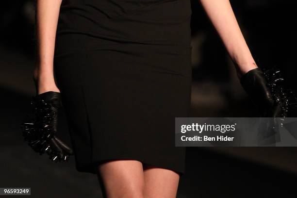 Model walks the runway at the Cushnie et Ochs Fall/Winter 2010 fashion show at Stage37 on February 11, 2010 in New York City.