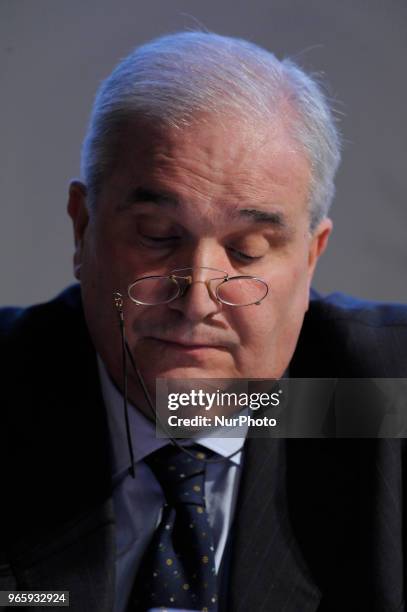 Giuseppe Fioroni Italian politician during the conference for the 31^ International Book Fair of Turin 2018 in Turin, Italy, on May 10, 2018.