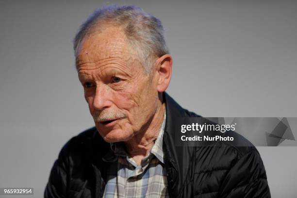 Erri De Luca Italian journalist, writer and poet during the conference for the 31^ International Book Fair of Turin 2018 in Turin, Italy, on May 10,...