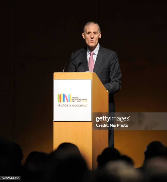 Christian Masset Ambassador of France in Italy during the speech for the inauguration ceremony for the 31^ International Book Fair of Turin 2018 in...