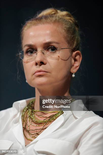 Jadwiga Pinderska Lech polonaise director of the Auschwitz Museum publishing house during the conference for the 31^ International Book Fair of Turin...