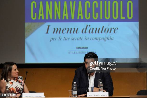 Antonino Cannavacciuolo Italian cook and TV personality and Valeria Parrella Italian writer during the conference for the 31^ International Book Fair...