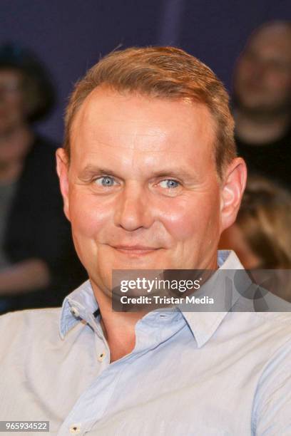 German actor Devid Striesow during the NDR Talk show on June 1, 2018 in Hamburg, Germany.