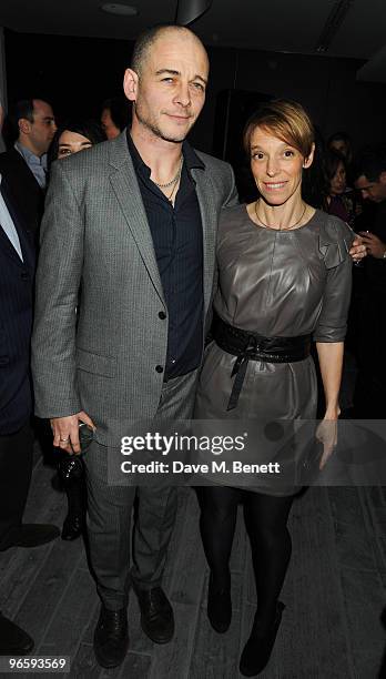 Dinos Chapman and wife Tiphaine de Lussy attend the afterparty following the private view of 'Crash', an exhibition in homage to J. G. Ballard hosted...