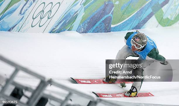 Todd Lodwick of the USA competes during a Nordic Combined training session ahead of the Olympic Winter Games Vancouver 2010 on February 11, 2010 in...